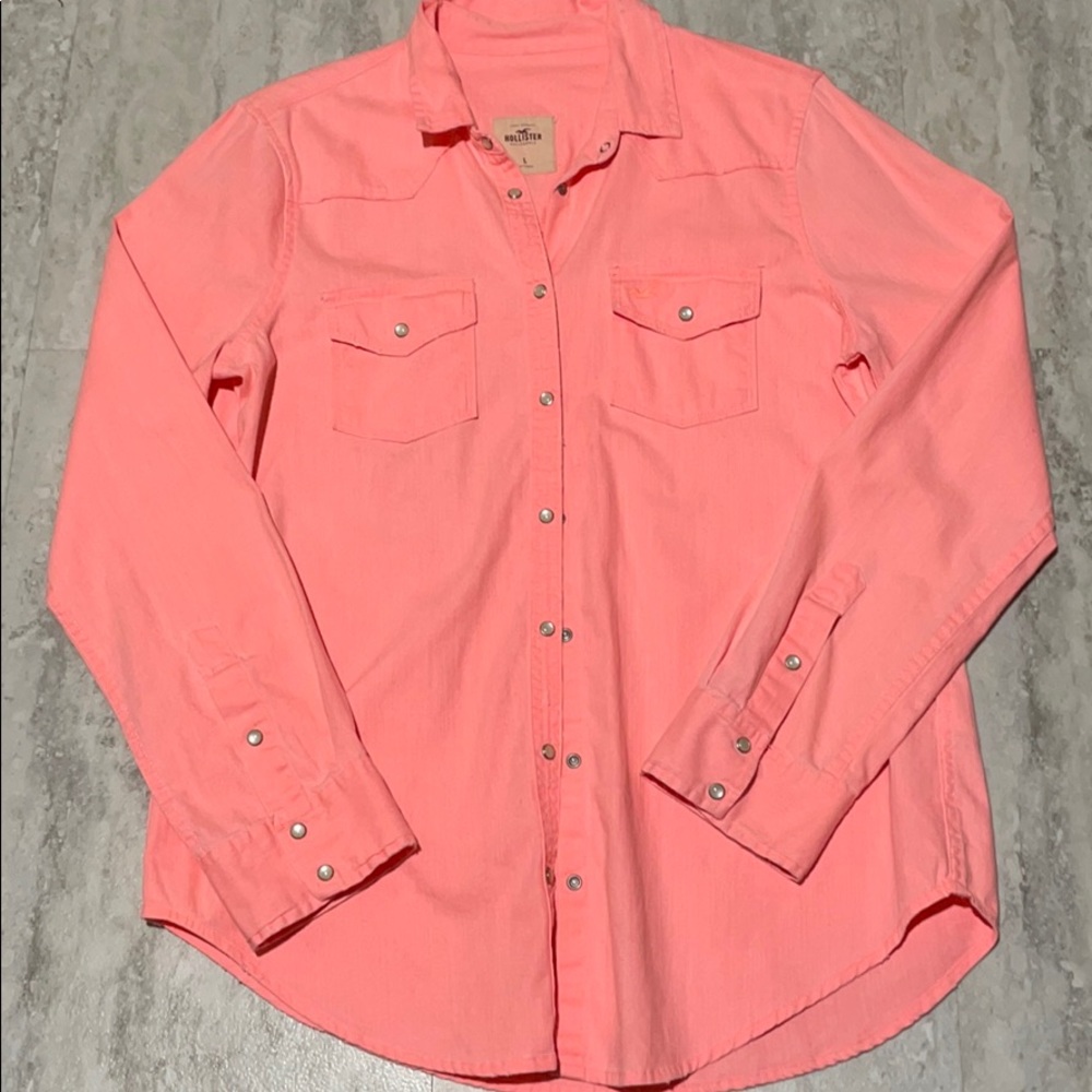 Coral Hollister button down